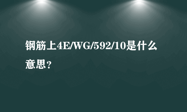 钢筋上4E/WG/592/10是什么意思？