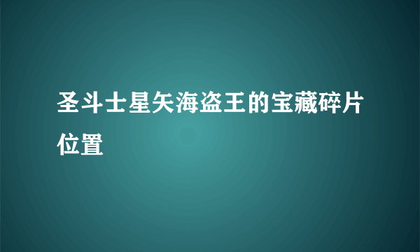 圣斗士星矢海盗王的宝藏碎片位置