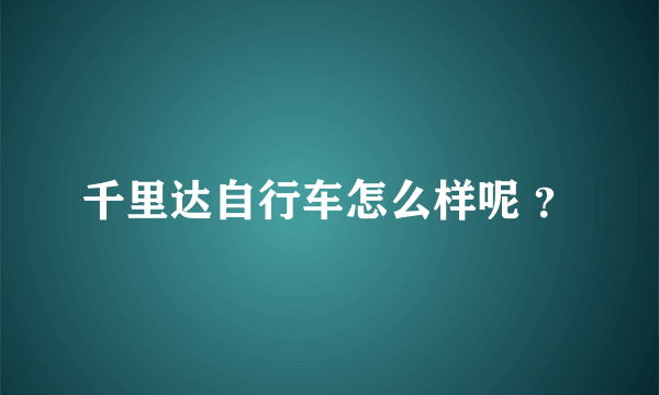 千里达自行车怎么样呢 ？