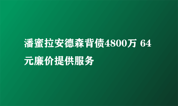 潘蜜拉安德森背债4800万 64元廉价提供服务