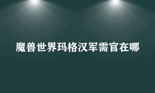 魔兽世界玛格汉军需官在哪