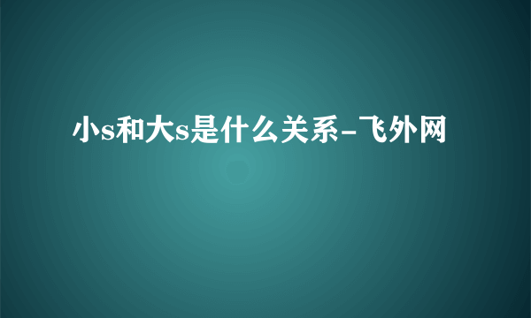 小s和大s是什么关系-飞外网