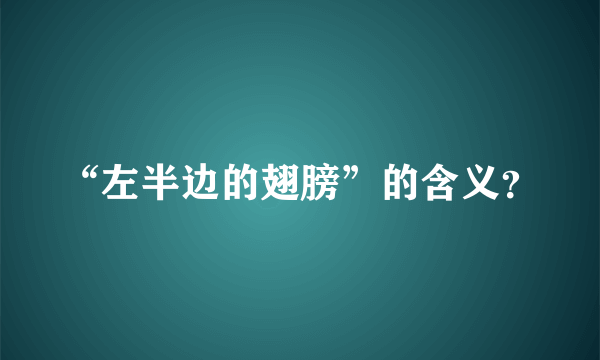 “左半边的翅膀”的含义？