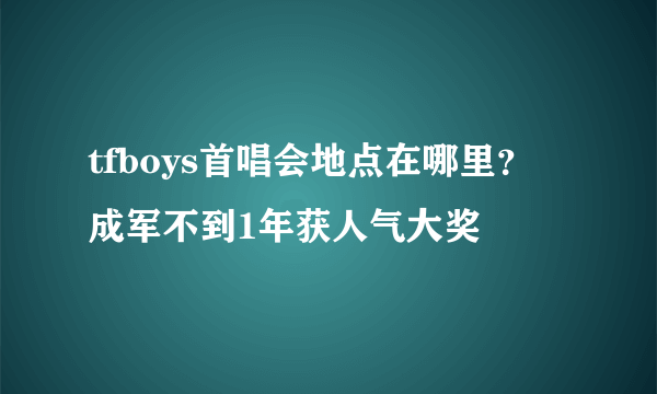 tfboys首唱会地点在哪里？ 成军不到1年获人气大奖