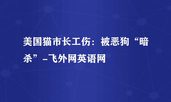 美国猫市长工伤：被恶狗“暗杀”-飞外网英语网