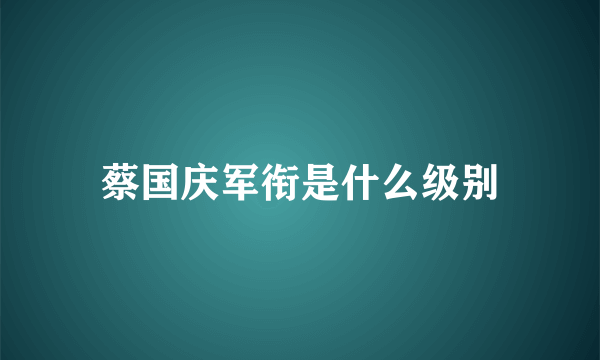 蔡国庆军衔是什么级别