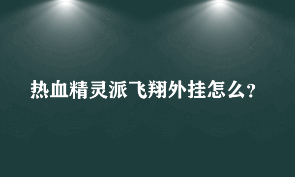 热血精灵派飞翔外挂怎么？