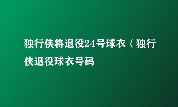 独行侠将退役24号球衣（独行侠退役球衣号码