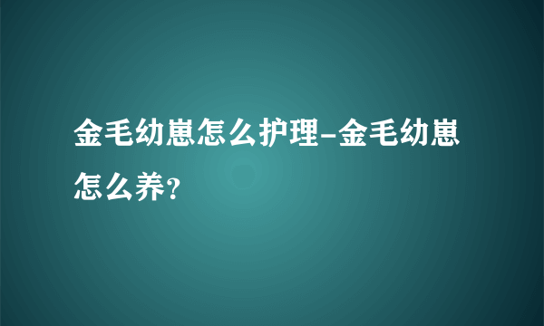 金毛幼崽怎么护理-金毛幼崽怎么养？