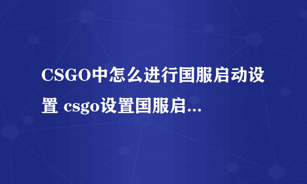 CSGO中怎么进行国服启动设置 csgo设置国服启动项教程