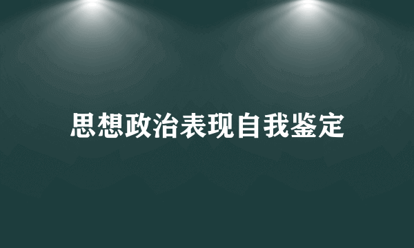 思想政治表现自我鉴定