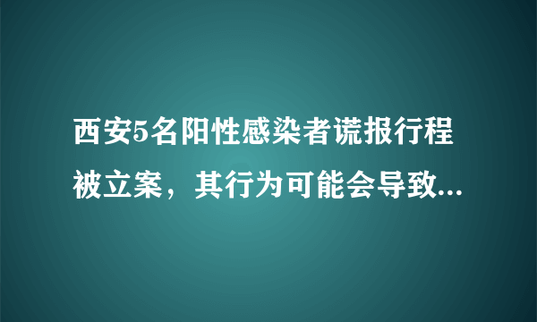 西安5名阳性感染者谎报行程被立案，其行为可能会导致什么后果？