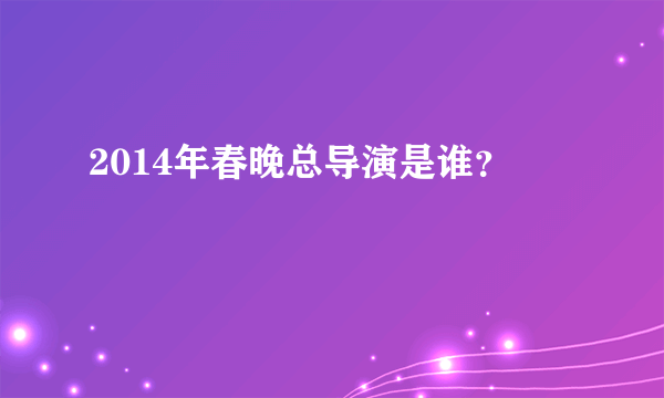 2014年春晚总导演是谁？