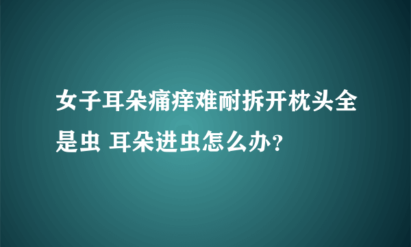 女子耳朵痛痒难耐拆开枕头全是虫 耳朵进虫怎么办？