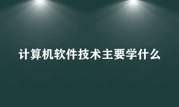 计算机软件技术主要学什么