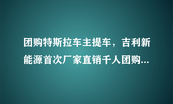 团购特斯拉车主提车，吉利新能源首次厂家直销千人团购会可以当场买车吗