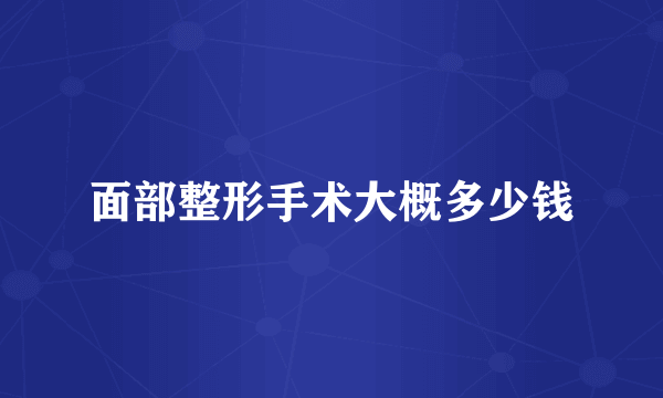 面部整形手术大概多少钱