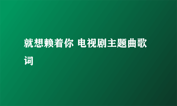 就想赖着你 电视剧主题曲歌词