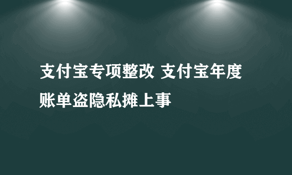 支付宝专项整改 支付宝年度账单盗隐私摊上事