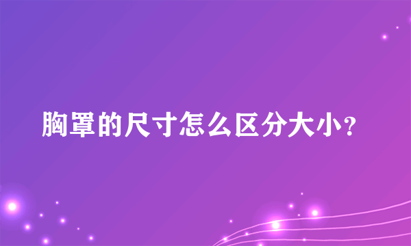 胸罩的尺寸怎么区分大小？