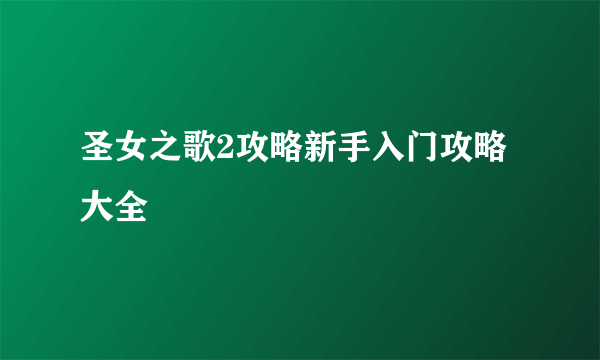 圣女之歌2攻略新手入门攻略大全