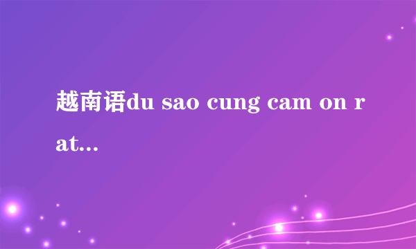 越南语du sao cung cam on rat nhieu是什么意思