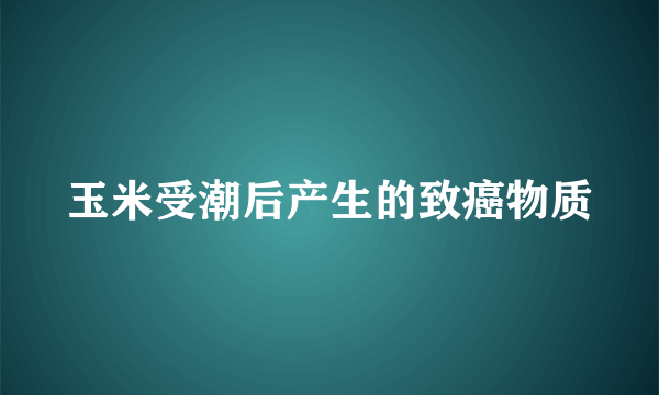 玉米受潮后产生的致癌物质