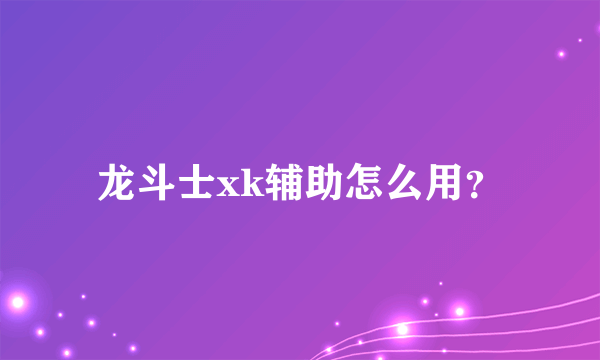 龙斗士xk辅助怎么用？