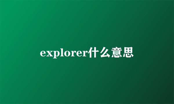 explorer什么意思