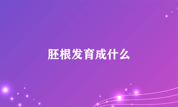 胚根发育成什么