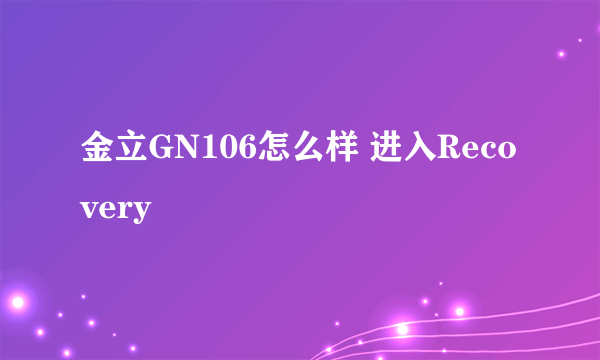 金立GN106怎么样 进入Recovery