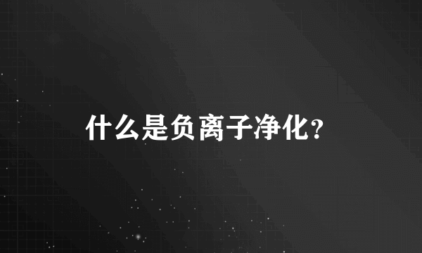 什么是负离子净化？