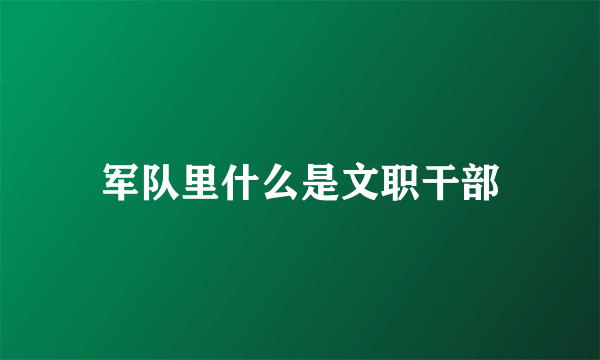 军队里什么是文职干部