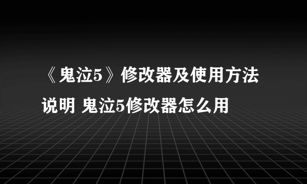 《鬼泣5》修改器及使用方法说明 鬼泣5修改器怎么用