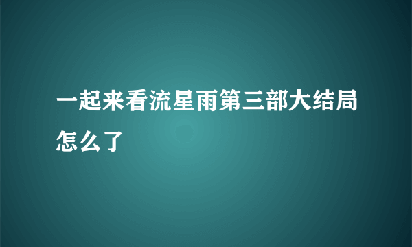 一起来看流星雨第三部大结局怎么了