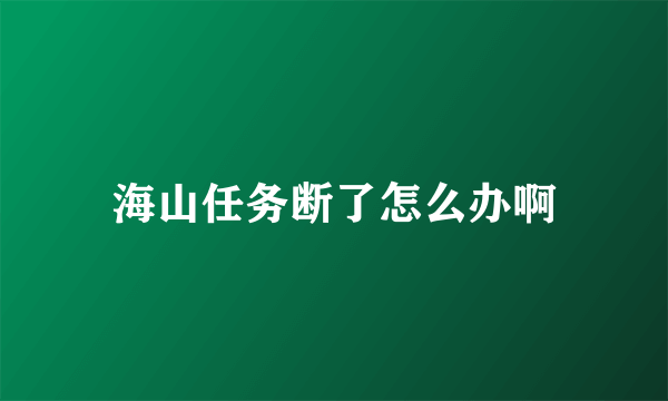 海山任务断了怎么办啊