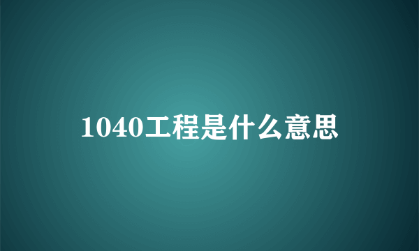 1040工程是什么意思