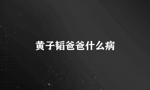 黄子韬爸爸什么病