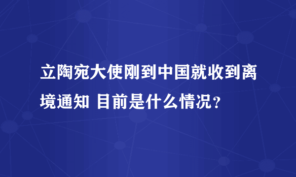 立陶宛大使刚到中国就收到离境通知 目前是什么情况？