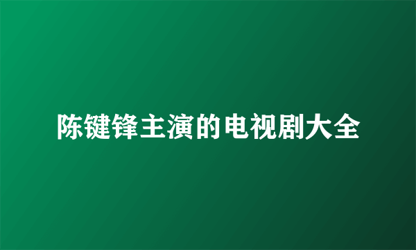 陈键锋主演的电视剧大全