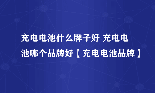 充电电池什么牌子好 充电电池哪个品牌好【充电电池品牌】