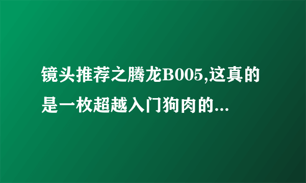 镜头推荐之腾龙B005,这真的是一枚超越入门狗肉的副厂稍大光圈的狗头，腾龙17-50一周年体验测评