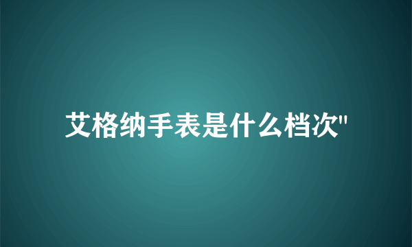 艾格纳手表是什么档次