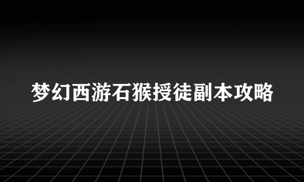 梦幻西游石猴授徒副本攻略