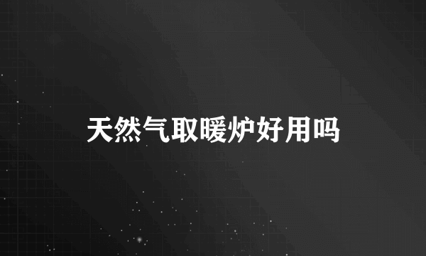 天然气取暖炉好用吗