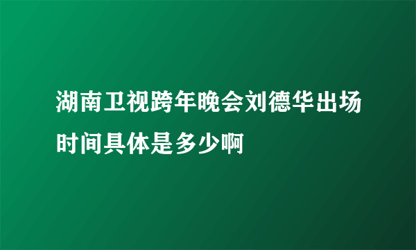 湖南卫视跨年晚会刘德华出场时间具体是多少啊