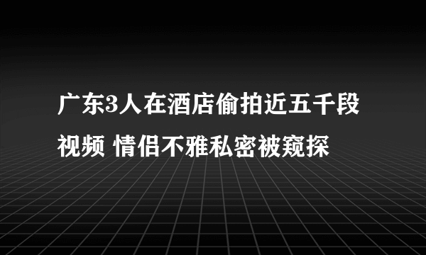 广东3人在酒店偷拍近五千段视频 情侣不雅私密被窥探