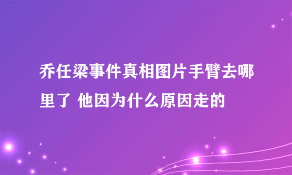 乔任梁事件真相图片手臂去哪里了 他因为什么原因走的