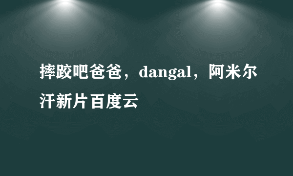 摔跤吧爸爸，dangal，阿米尔汗新片百度云