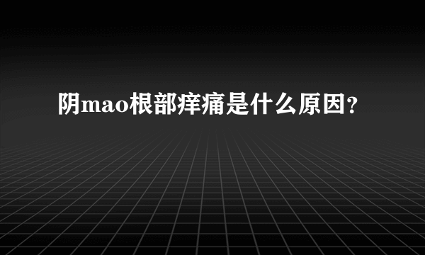 阴mao根部痒痛是什么原因？